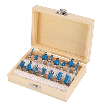 Details about   15pcs 1/4 Inch Shank Carbide Tipped Router Bits Set Wooden Carpentry Palm Tools
